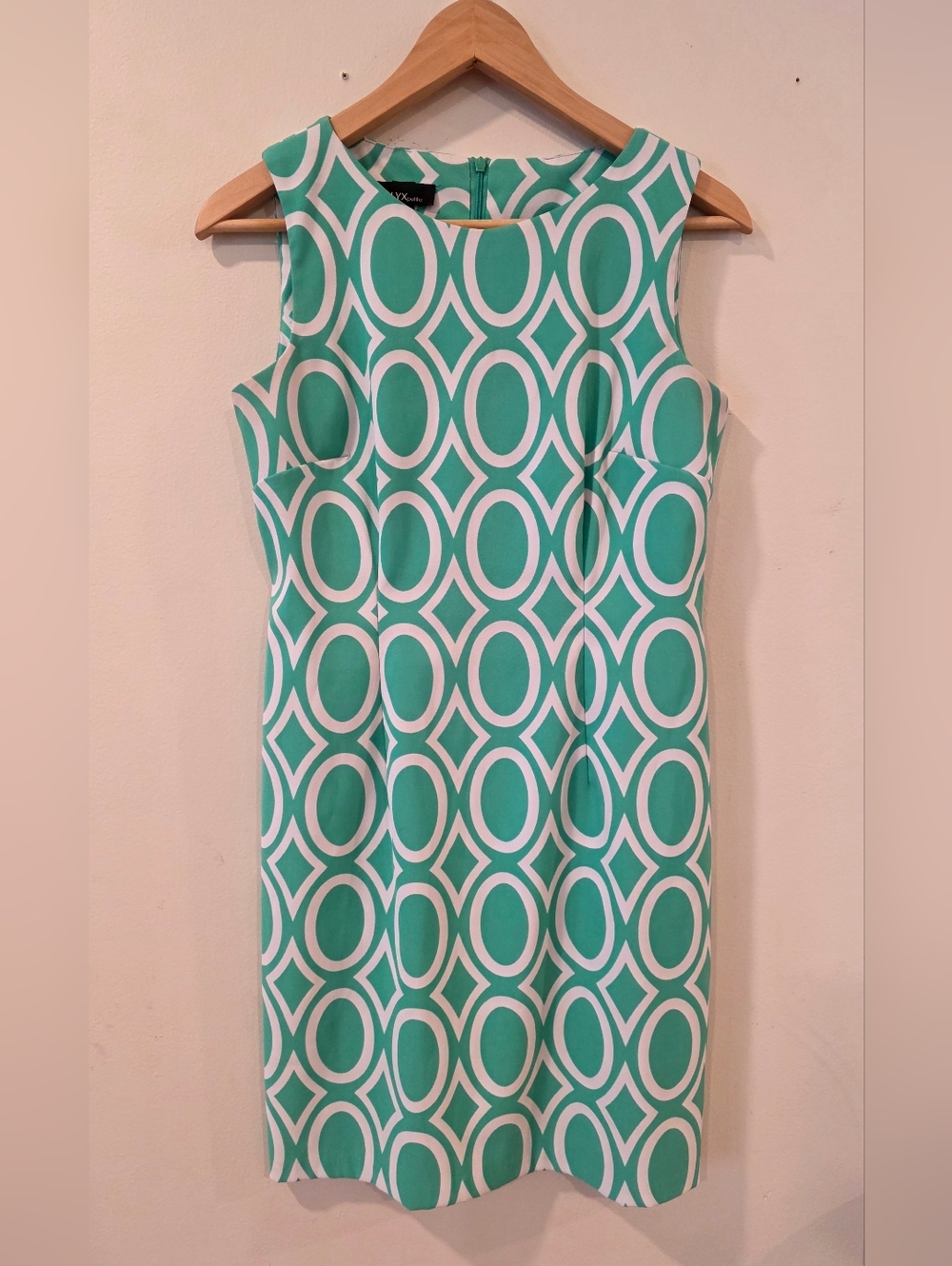 Alyx Aqua‎ and White Geo-Print Sleeveless Midi Dress